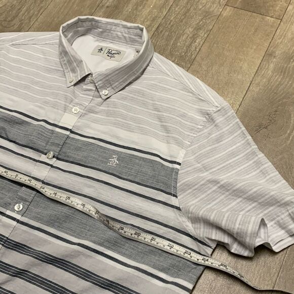 Mens Original Penguin Button Down Stripe‎ Casual Shirt - Picture 6 of 6